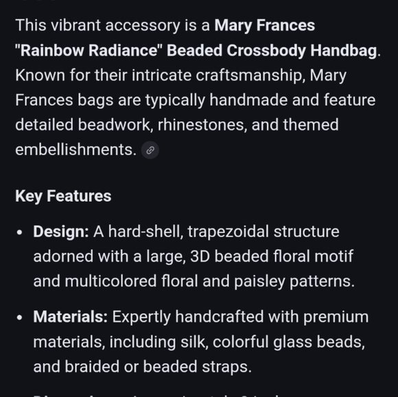 Mary Frances Floral Beaded Crossbody/ Shoulder Bag with Multicolor Design - Picture 15 of 16